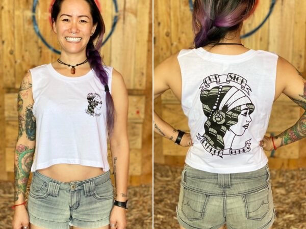 Cut Sick - White Sleeveless Crop